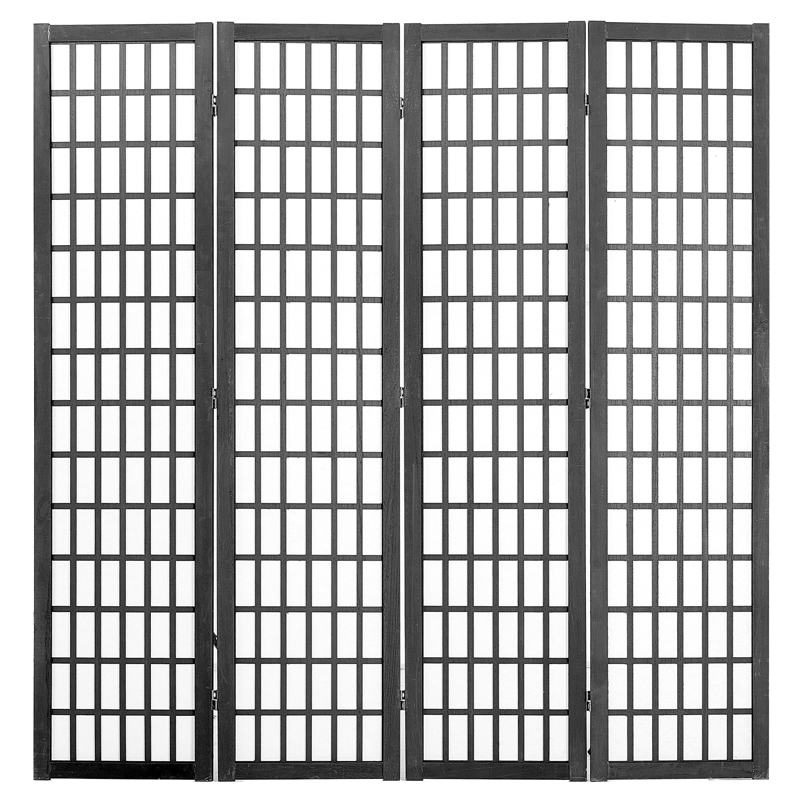 4 Panel Japanese Room Divider Wood Folding Privacy Screen Indoor_voghion.com